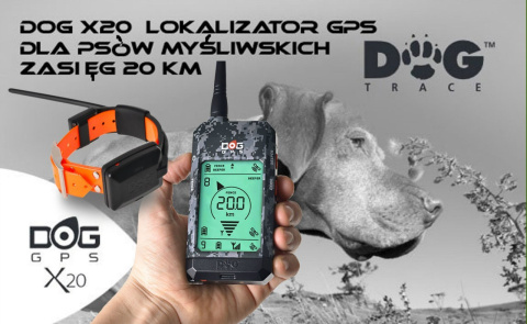 DOGTRACE GPS X20 zasięg 20 Km Dla psów Myśliwskich DOGTRACE GPS X20 zasięg 20 Km Dla psów Myśliwskich