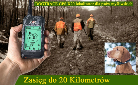 DOGTRACE GPS X20 zasięg 20 Km Dla psów Myśliwskich DOGTRACE GPS X20 zasięg 20 Km Dla psów Myśliwskich